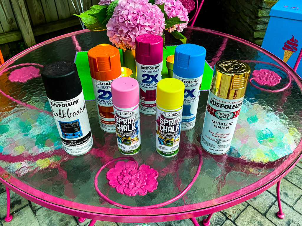 Rustoleum spray paint was essential to make this used furniture go from drab to fab!