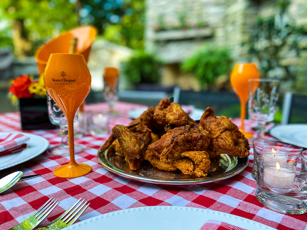 Fried chicken and champagne is a fantastic pairing.