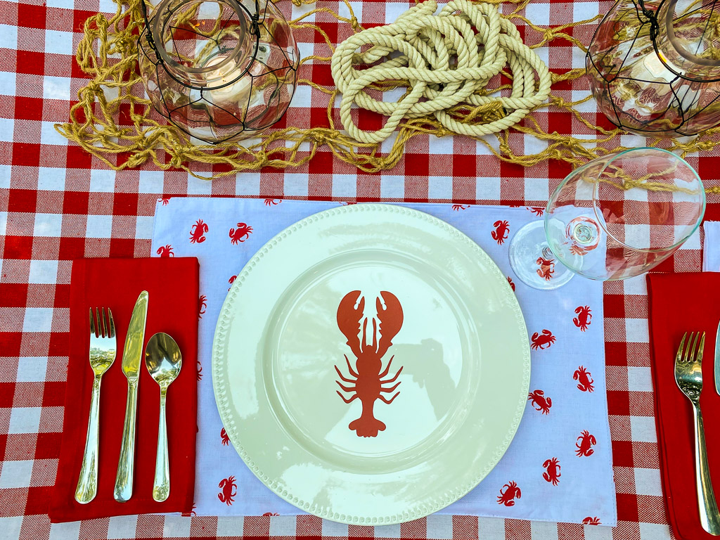 red and white tablescape, lobster dinner ideas, lobster party, lobster party decorations, lobster themed party, lobster party menu, lobster party ideas, lobster party supplies, when is national lobster day, national lobster day, september 25 national lobster day, lobster rolls near me, red and white table decor, seafood party, seafood party ideas, friends episode lobster, phoebe buffet lobster quote, McCloon's, Mccloons, goldbelly, gold belly, anniversary idea, anniversary dinner idea, anniversary dinner ideas, anniversary dinner ideas at home