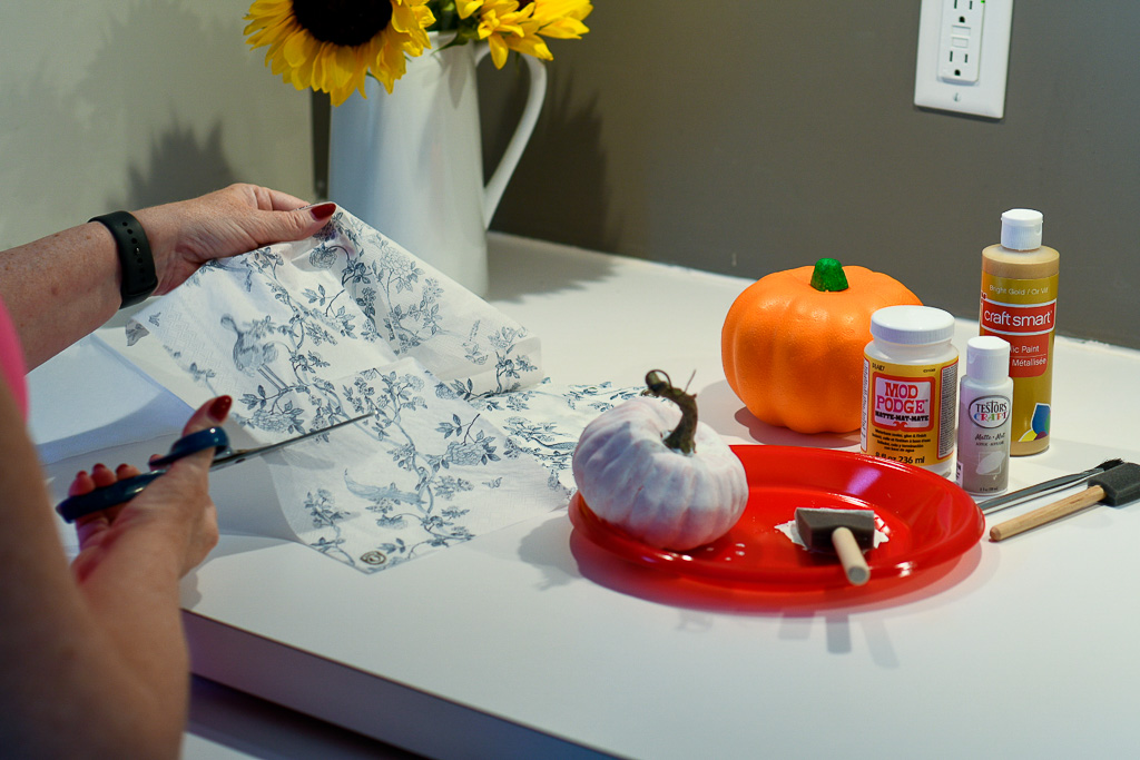 DIY Chinoiserie Pumpkins  Easy Decoupage Pumpkins Tutorial