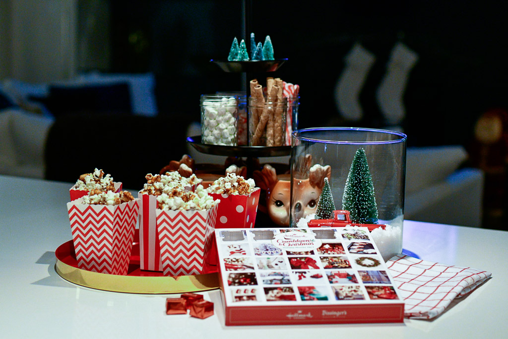 Winter Hot Cocoa Station on Serving Tray with Toppings and Free Printables  - Small Gestures Matter