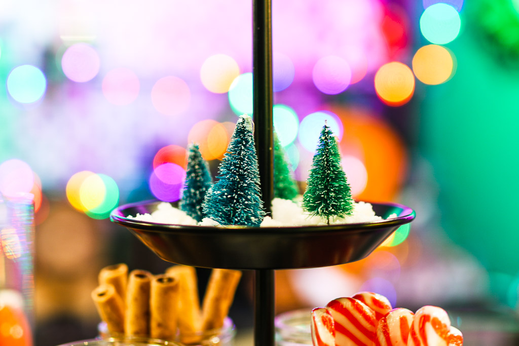 Winter Hot Cocoa Station on Serving Tray with Toppings and Free Printables  - Small Gestures Matter