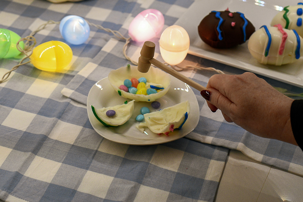 Breakable Chocolate Easter Eggs filled with candy