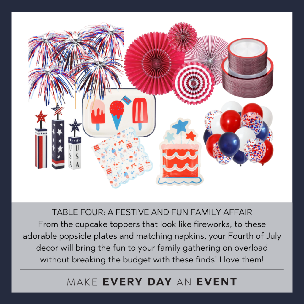 fourth of july decor, fourth of july party ideas, 4th of july decor, 4th of July party ideas, 4th of July, fourth of july, party ideas, red white and blue decor,  fourth of july table