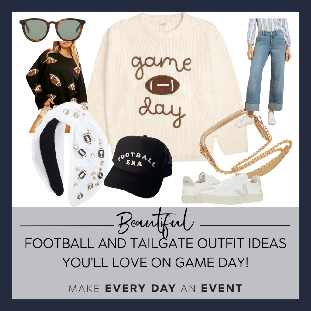 football game outfit ideas, tailgate outfit ideas, what to wear to a football game, game day outfit ideas, best football outfits, cute football game outfits, casual football game outfits, trendy tailgate outfits, college football game outfit ideas, women’s game day outfits, what to wear to a tailgate party, fall football outfit inspiration, gameday fashion ideas